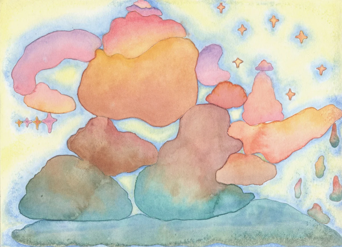 Teapot amid clouds
